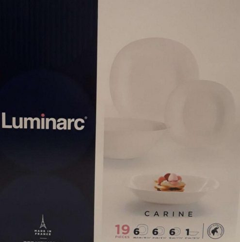 LUMINARC CARINE fehér 19 részes üveg étkészlet, 502628